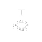 Dining Table with Oval Veneered Top Made in Italy - Dollars Viadurini