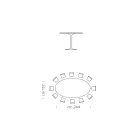 Dining Table with Oval Veneered Top Made in Italy - Dollars Viadurini