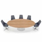 Dining Table with Oval Top in HPL Laminate Made in Italy - Dollars Viadurini