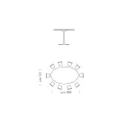 Dining Table with Oval Top in HPL Laminate Made in Italy - Dollars Viadurini