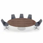 Dining Table with Oval Top in HPL Laminate Made in Italy - Dollars Viadurini