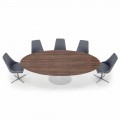 Dining Table with Oval Top in HPL Laminate Made in Italy - Dollars