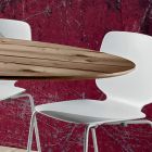 Dining Table with Oval Plywood Top Made in Italy - Brontolo Viadurini