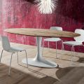 Dining Table with Oval Top in Multilayer Made in Italy - Brontolo