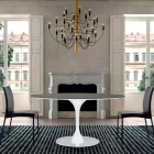 Dining Table with Round Top in High Quality Fenix Made in Italy - Dollars Viadurini