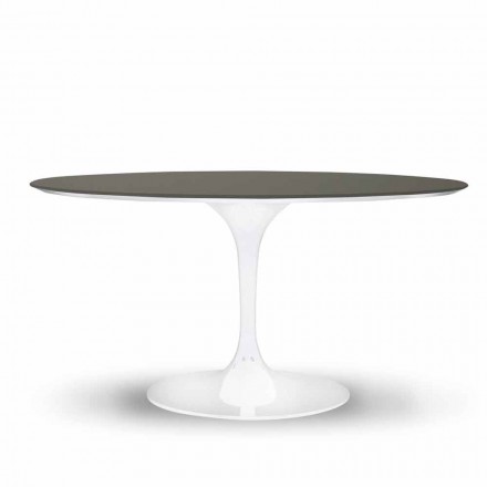 Dining Table with Round Top in High Quality Fenix Made in Italy - Dollars Viadurini