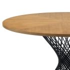 Dining Table with Round Top in Oak Veneered Mdf - Emmanuel Viadurini