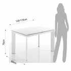 Dining table with Zeno white lacquered tempered glass top Viadurini