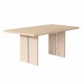 Dining table with natural bleached oak top, made in Italy, Nelso