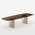 Opalia 320 cm Glass and Metal Dining Table, Made in Italy