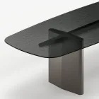 Opalia 320 cm Glass and Metal Dining Table, Made in Italy Viadurini