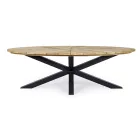 Outdoor Dining Table with Oval Teak Top, Homemotion - Selenia Viadurini