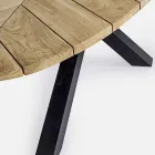 Outdoor Dining Table with Oval Teak Top, Homemotion - Selenia Viadurini