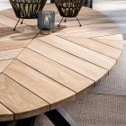Outdoor Dining Table with Oval Teak Top, Homemotion - Selenia Viadurini