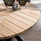 Outdoor Dining Table with Oval Teak Top, Homemotion - Selenia Viadurini