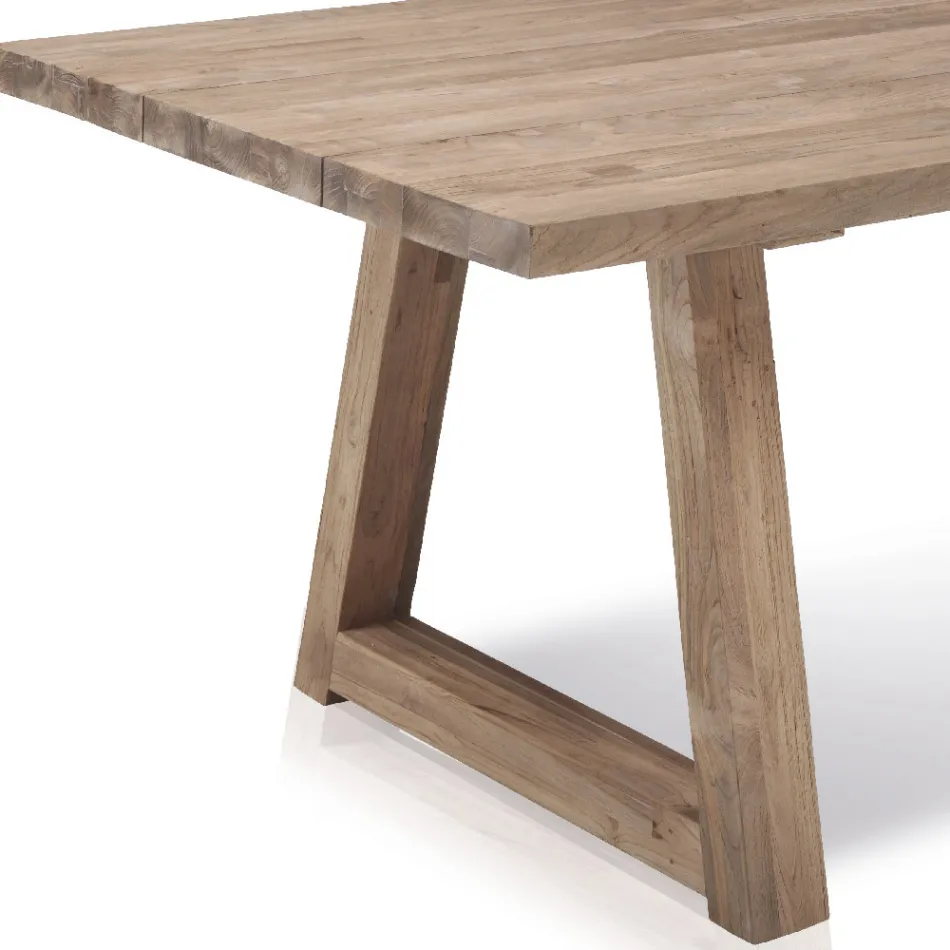 Outdoor Dining Table in Recycled Teak Made in Italy - Bambi Viadurini
