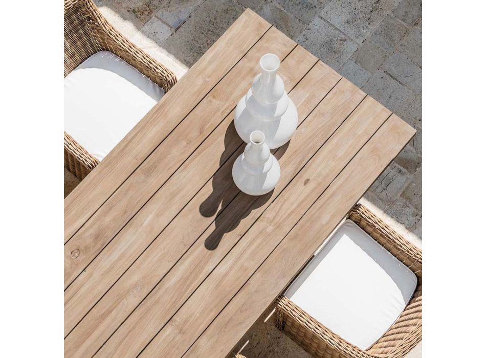 Outdoor Dining Table in Recycled Teak Made in Italy - Bambi Viadurini