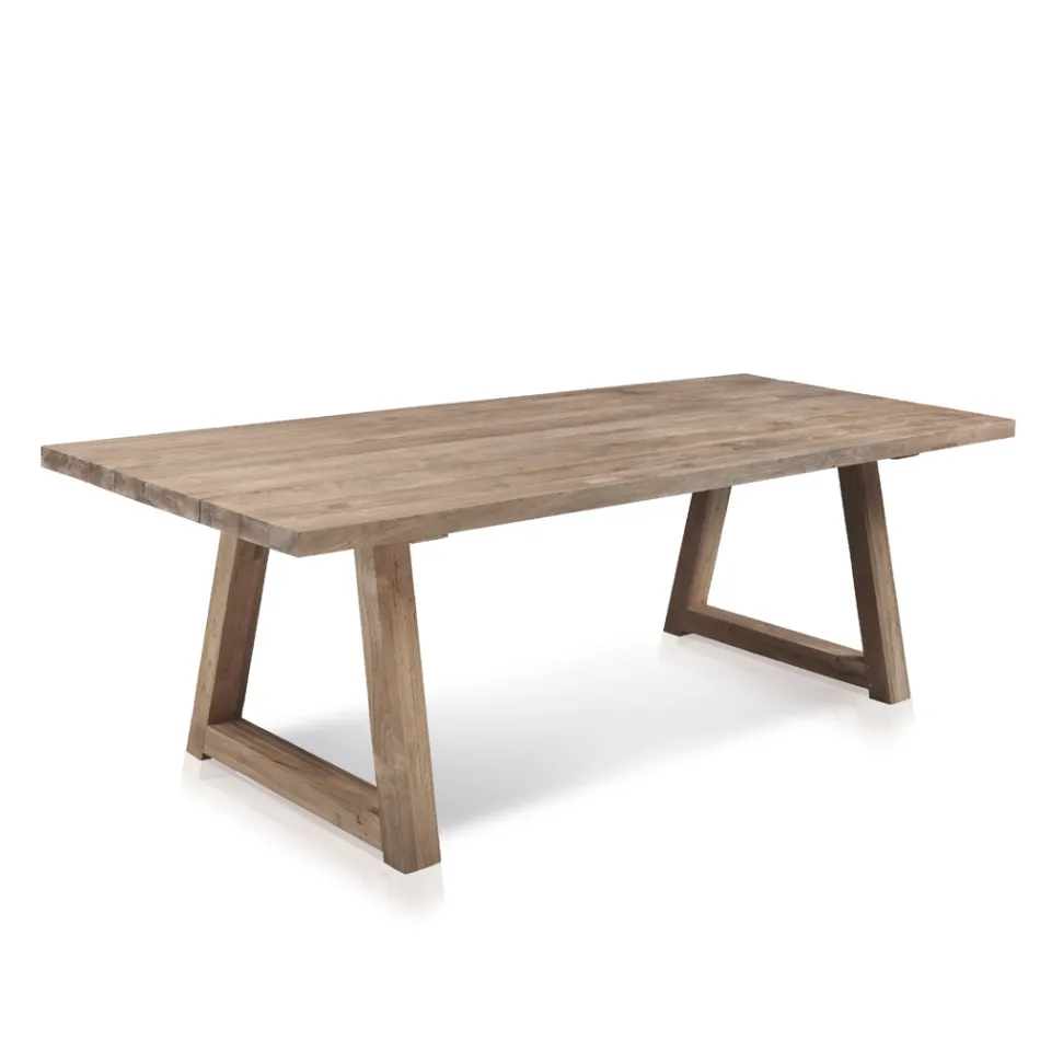 Outdoor Dining Table in Recycled Teak Wood Made in Italy - Bambi Viadurini