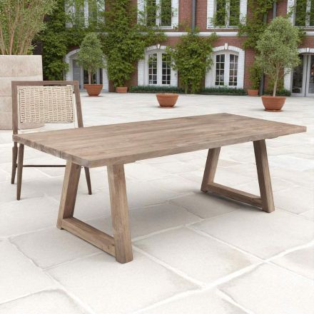 Outdoor Dining Table in Recycled Teak Wood Made in Italy - Bambi Viadurini