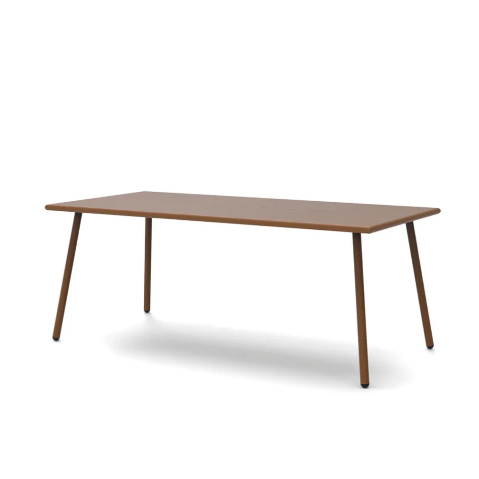 Rectangular Outdoor Dining Table in Galvanized Steel Made in Italy - Elvia Viadurini