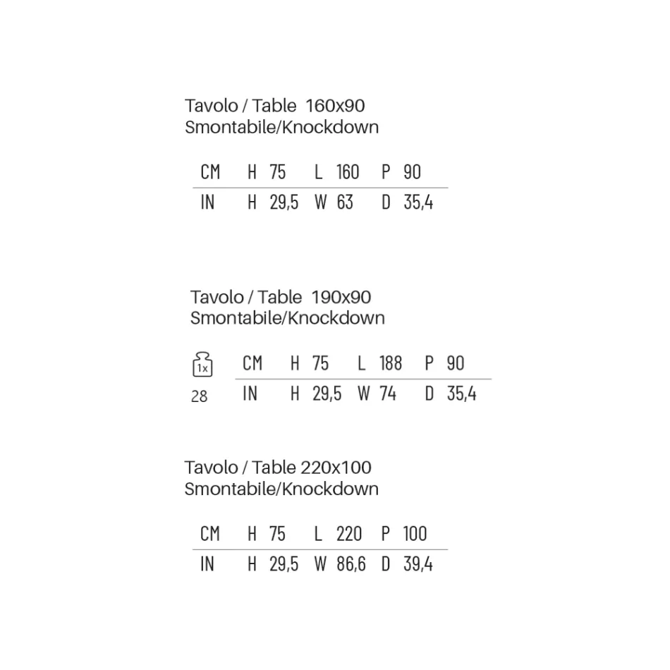 Rectangular Outdoor Dining Table in Galvanized Steel Made in Italy - Elvia Viadurini