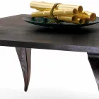 Luxury design dining table in solid wood, made in Italy, Filo Viadurini