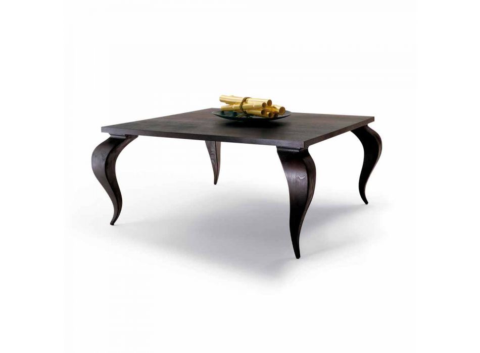 Luxury design dining table in solid wood, made in Italy, Filo Viadurini