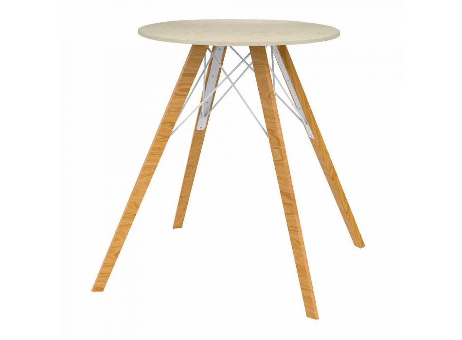 Design Dining Table in Wood and Square Dekton 4 Pieces - Faz Wood by Vondom Viadurini