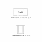 Modern design dining table 100x200 cm in wood and metal Flora Viadurini