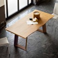 Modern design dining table made of wood and metal Flora 100x200 cm