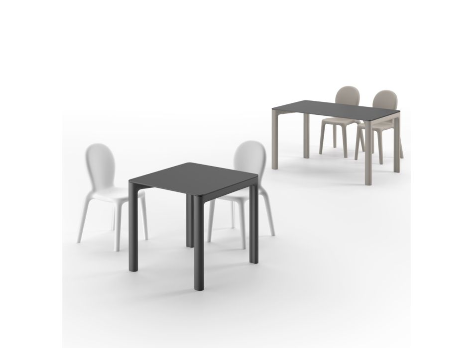 Design Dining Table in Hpl and Colored Polyethylene Made in Italy - Jamala Viadurini