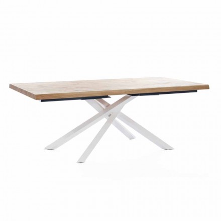 Design Dining Table in Wood and Metal Made in Italy - Skipper Viadurini