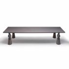 Design dining table in gray oak wood, made in Italy, Theseus Viadurini
