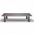 Luxury design coffee table Teseo in grey oak, made in Italy
