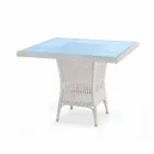 Table designer dining polyethylene hand-woven Chad Viadurini