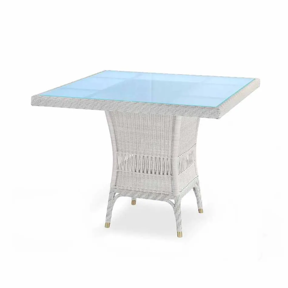 Table designer dining polyethylene hand-woven Chad Viadurini