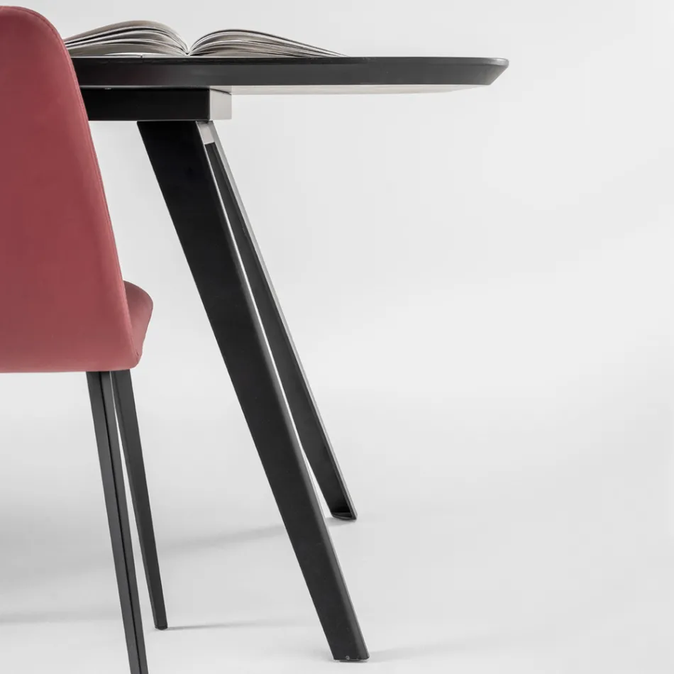 Quality Dining Table with Ash Wood Top Made in Italy - Ulma Viadurini