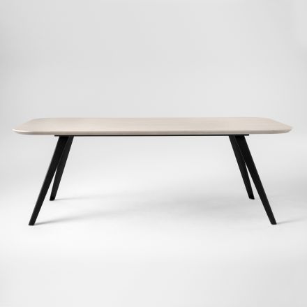 Quality Dining Table with Ash Wood Top Made in Italy - Ulma Viadurini