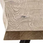 Fixed Dining Table Metal Base and Oak Veneered Top - Termoli Viadurini