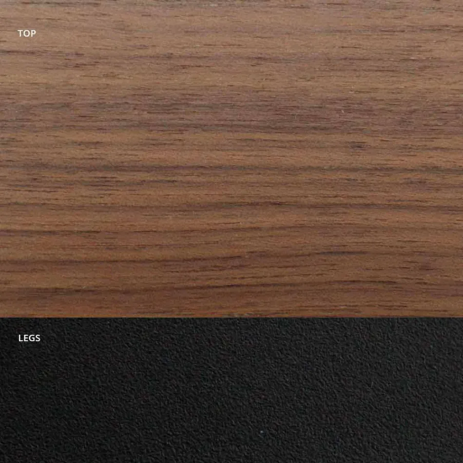 Veneered Dining Table with Steel Base Made in Italy - Dalmatian Viadurini