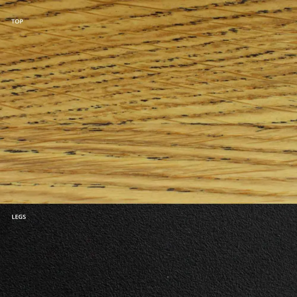 Veneered Dining Table with Steel Base Made in Italy - Dalmatian Viadurini