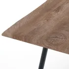 Steel Dining Table with Mdf Top in Oak Finish - Gherardo Viadurini