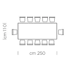 Dining Table in Gray Fenix and Lacquered Steel Made in Italy - Settimmio Viadurini