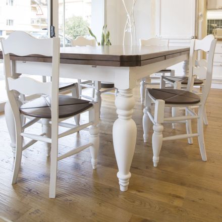Ash Dining Table and 4 Chairs Included Made in Italy - Rafael Viadurini