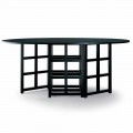 Black Painted Ash Dining Table Made in Italy - Sabatino