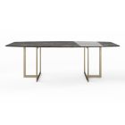 Dining Table in Porcelain Stoneware and Metal Made in Italy - Emilio Viadurini