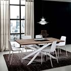 Hpl Dining Table with Metal Base Made in Italy, Precious - Carlino Viadurini