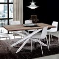 Hpl Dining Table with Metal Base Made in Italy, Precious - Carlino