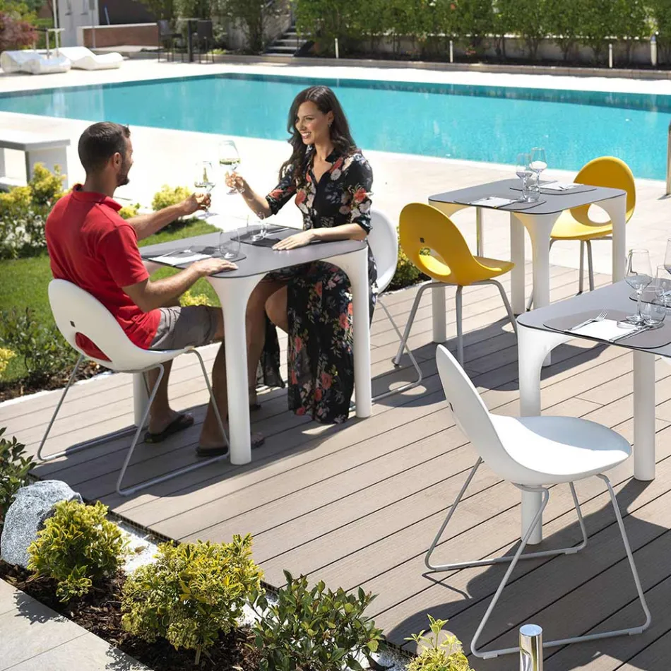 Hpl Dining Table with Polyethylene Legs Made in Italy - Glen Viadurini