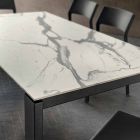 Dining Table in Hpl Marble Effect and Lacquered Metal Made in Italy - Jupiter Viadurini